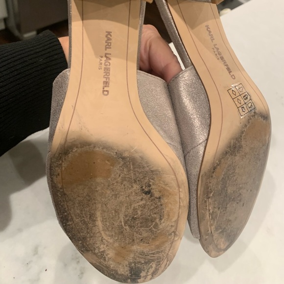 Pewter heeled mules by Karl Lagerfeld - Picture 9 of 10